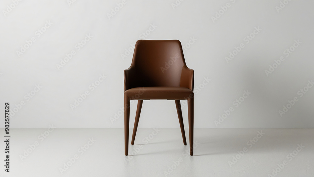 Isolated brown wooden chair on white background mockup, 4K hyperrealistic photo Isolated brown wooden chair on white background mockup, 4K hyperrealistic photo