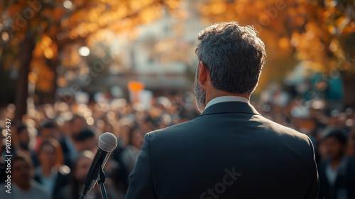 outdoor politician speech, photo