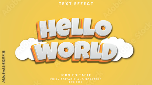 Hello World editable text effect	