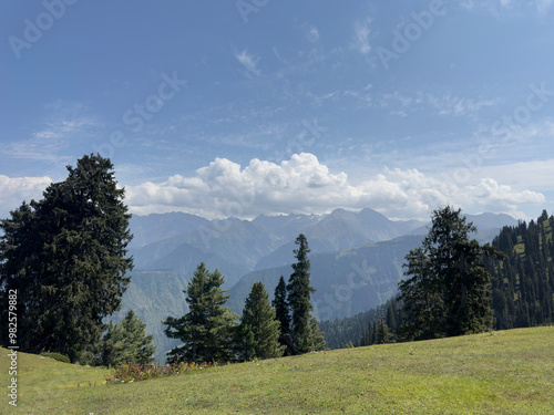 Meadows and mountains of Shogran, Khyber Pakhtunkhwa, Pakistan photo