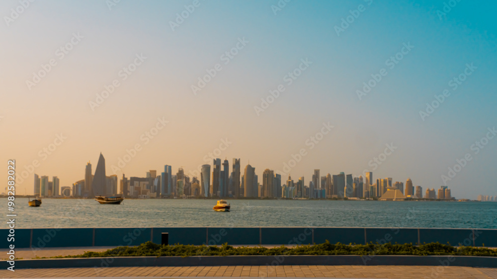 panorama of the Doha city, Qatar panorama of the Doha city, Qatar