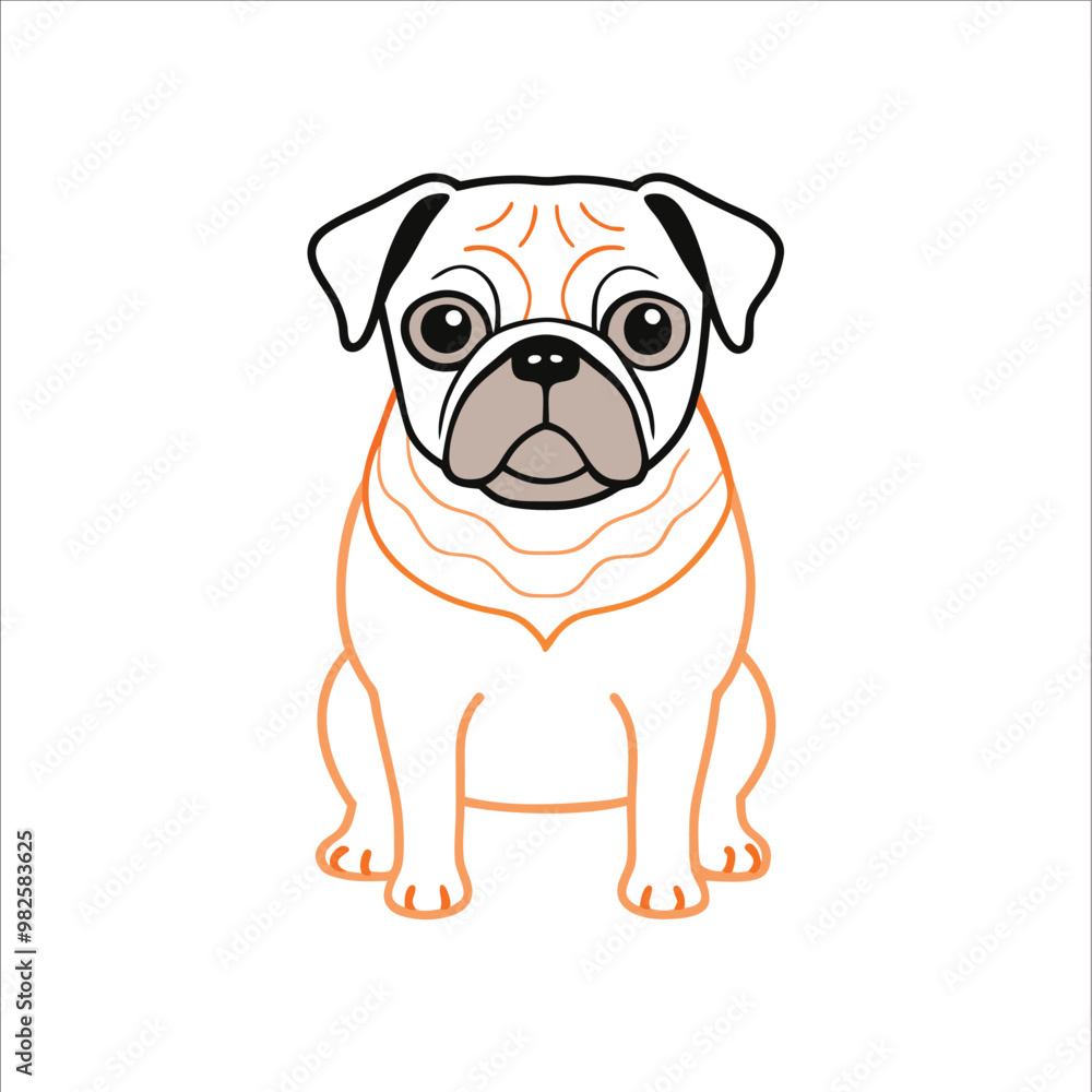 Obraz premium Cute dogs doodle vector. Cartoon dog or puppy characters design isolated on white background.