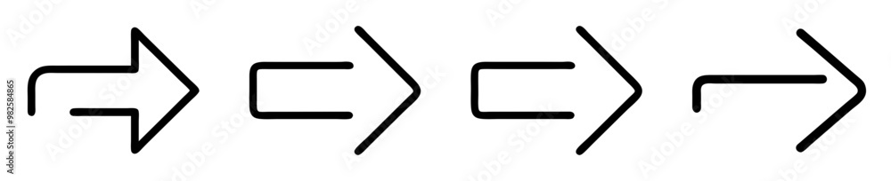 Set of different black arrow icons, app sign elements isolated on white background, vector illustration Set of different black arrow icons, app sign elements isolated on white background, vector illustration