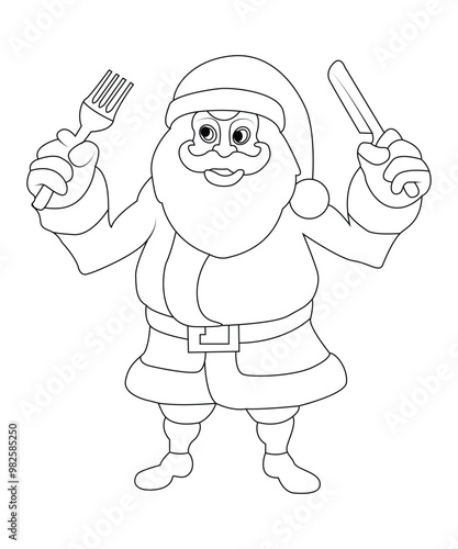 cute chrishtmas coloring book page for adults