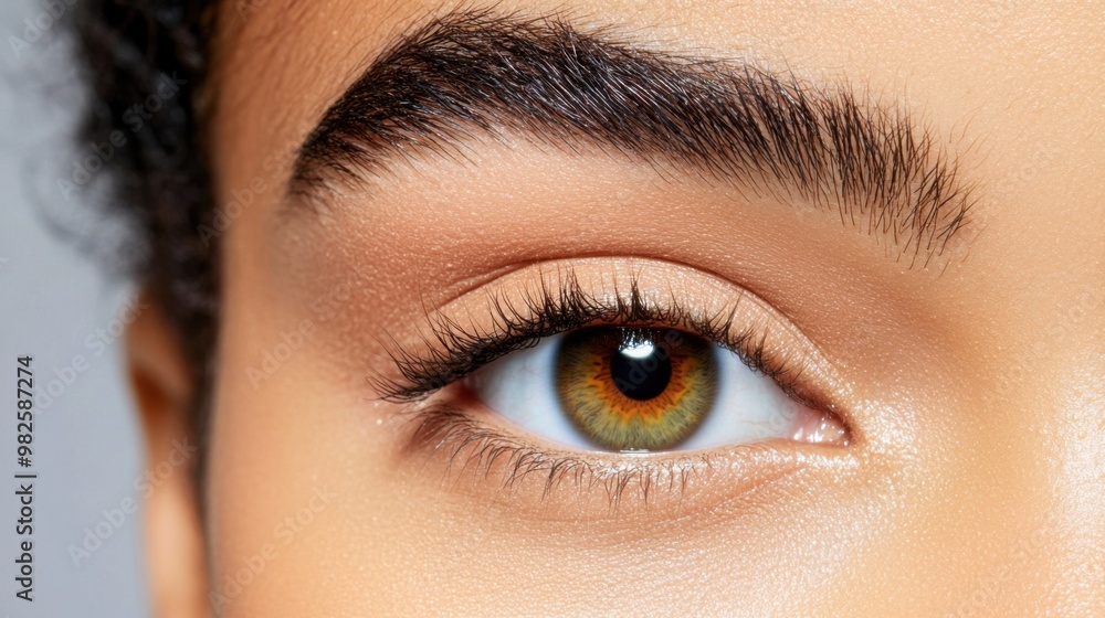 Close-up of an expressive human eye showcasing intricate details and natural beauty in stunning clarity. Close-up of an expressive human eye showcasing intricate details and natural beauty in stunning clarity.