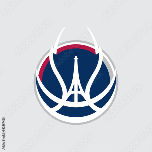 Basketball team emblem logo design vector, Basketball symbol