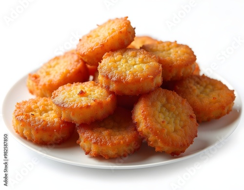 fried chicken nuggets isolated on white background