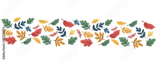 Autumn leaves banner. Background with tree leaves. Flat vector illustration