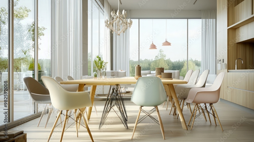 Modern Dining Room with a View Modern Dining Room with a View