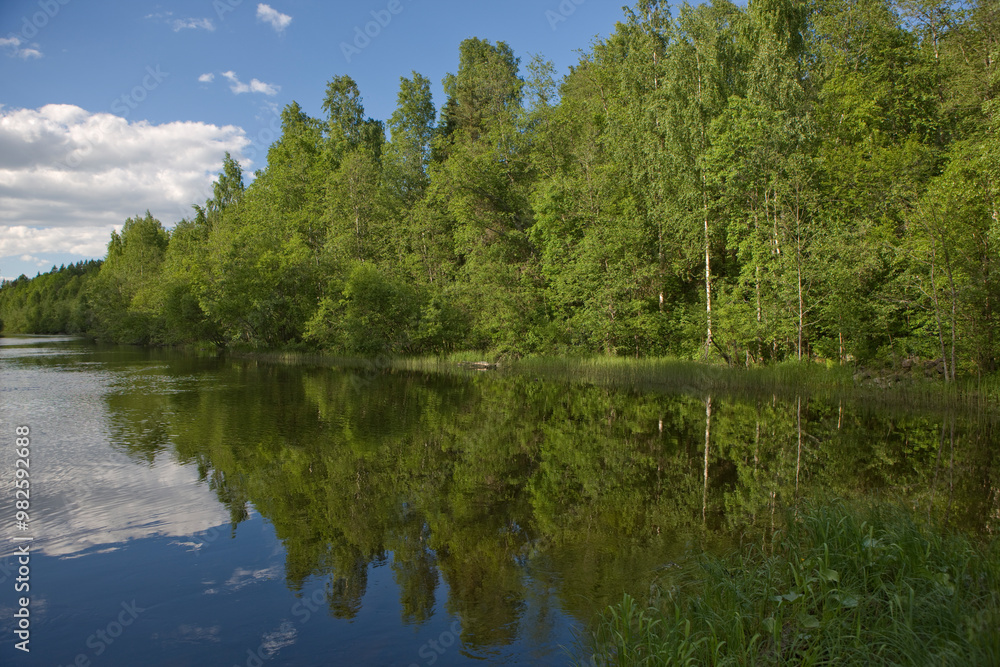 Russia Karelia landscape on a cloudy summer day Russia Karelia landscape on a cloudy summer day