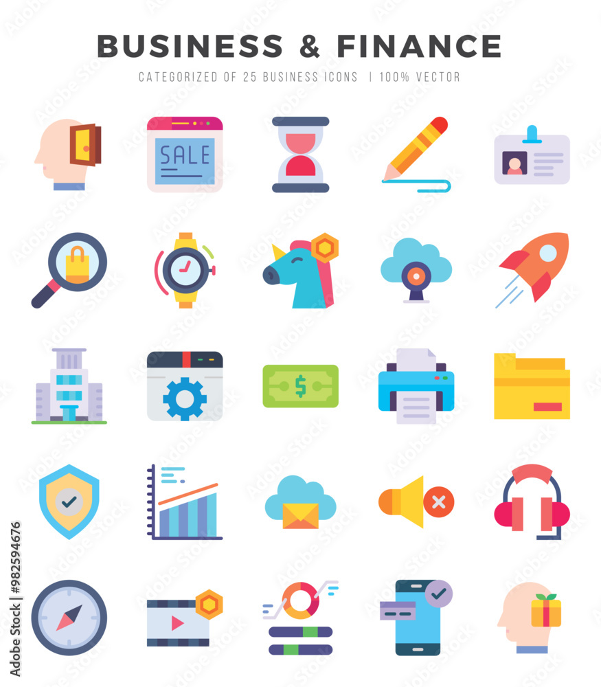 Simple Set of Business & Finance Related Vector Flat Icons. Simple Set of Business & Finance Related Vector Flat Icons.