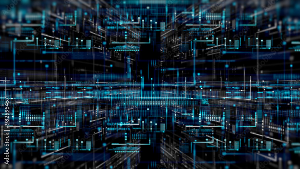 Futuristic background with digital data code and HUD elements. Perfect for text titles and horizontal displays. Futuristic background with digital data code and HUD elements. Perfect for text titles and horizontal displays.