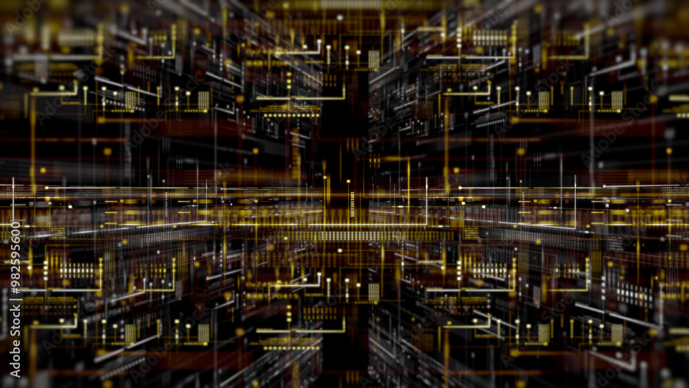 Futuristic background with digital data code and HUD elements. Perfect for text titles and horizontal displays. Futuristic background with digital data code and HUD elements. Perfect for text titles and horizontal displays.