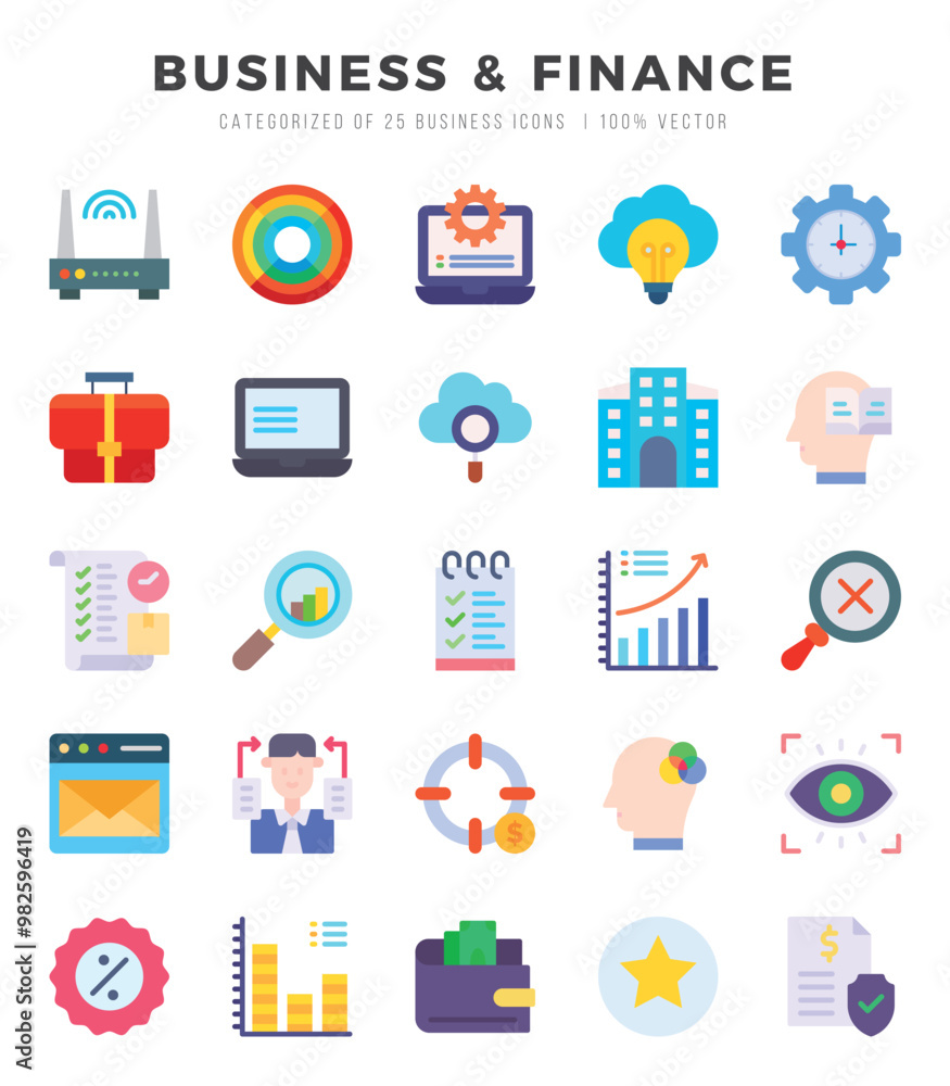 Business & Finance web icons in Flat style. Business & Finance web icons in Flat style.