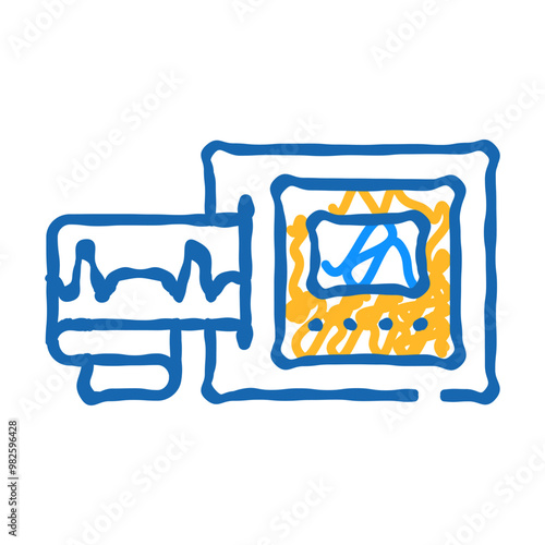removing cardiogram doodle icon sketch vector. removing cardiogram sign. isolated symbol illustration