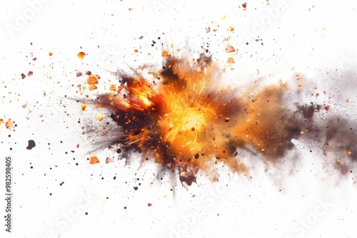 explosion, sparks, graphic effects, white background