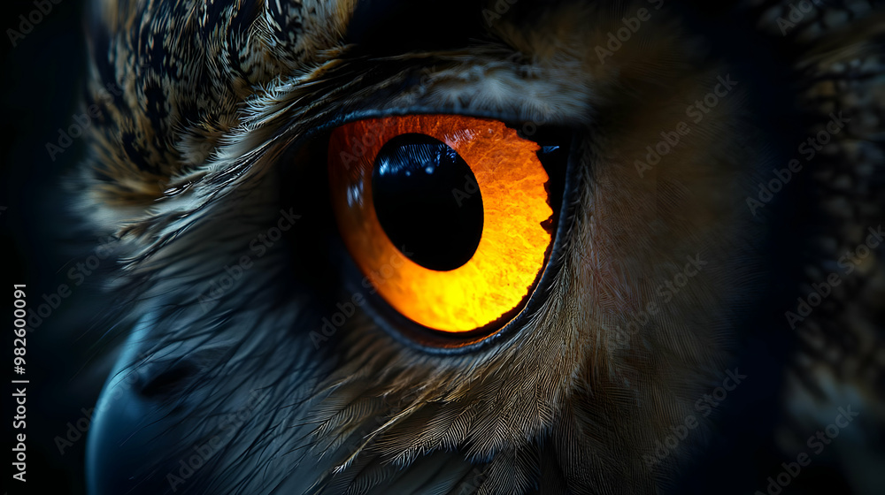 A close-up of an owl's eye, showcasing vivid colors and intricate details, capturing the essence of nature's beauty and mystery. A close-up of an owl's eye, showcasing vivid colors and intricate details, capturing the essence of nature's beauty and mystery.