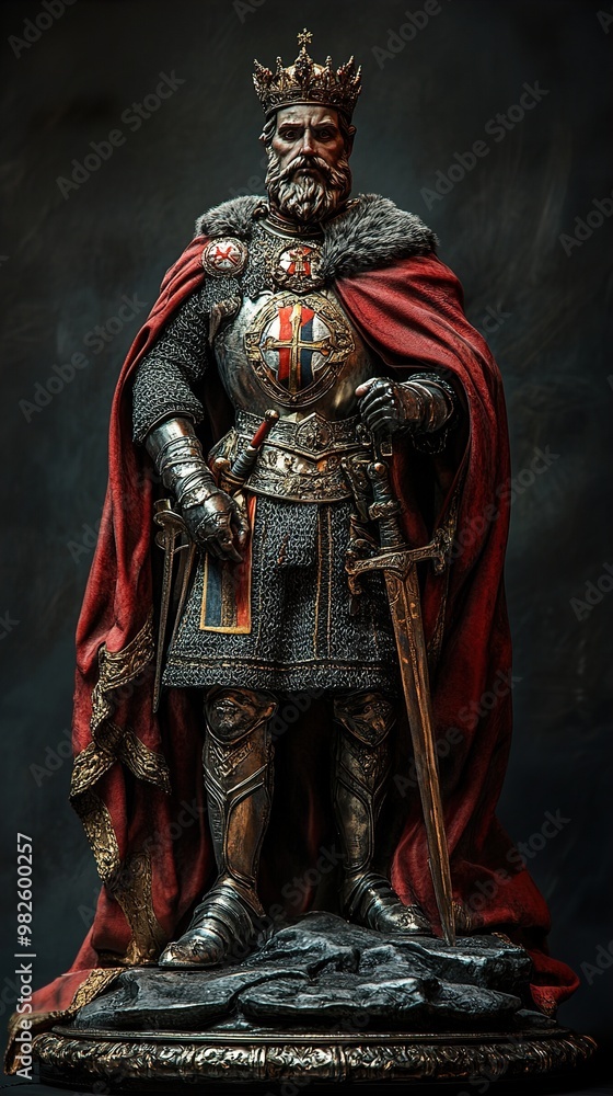 Majestic Medieval King in Full Armor Statue Majestic Medieval King in Full Armor Statue