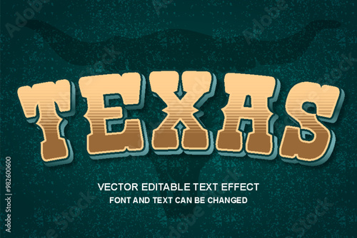 texas wild west retro style typography editable text effect grunge texture template design