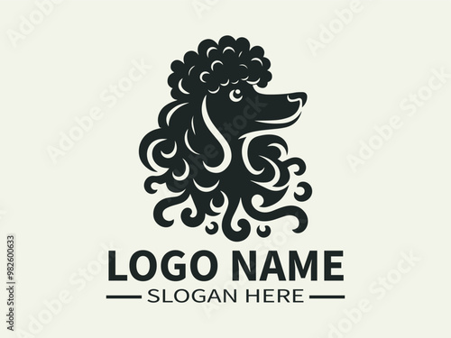Poodle Logo Design, Curly Dog, French Poodle, Toy Poodle, Elegant Dog