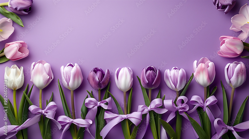 Presentation background with flowers and platform for presenting products for the holidays on March 8th Presentation background with flowers and platform for presenting products for the holidays on March 8th