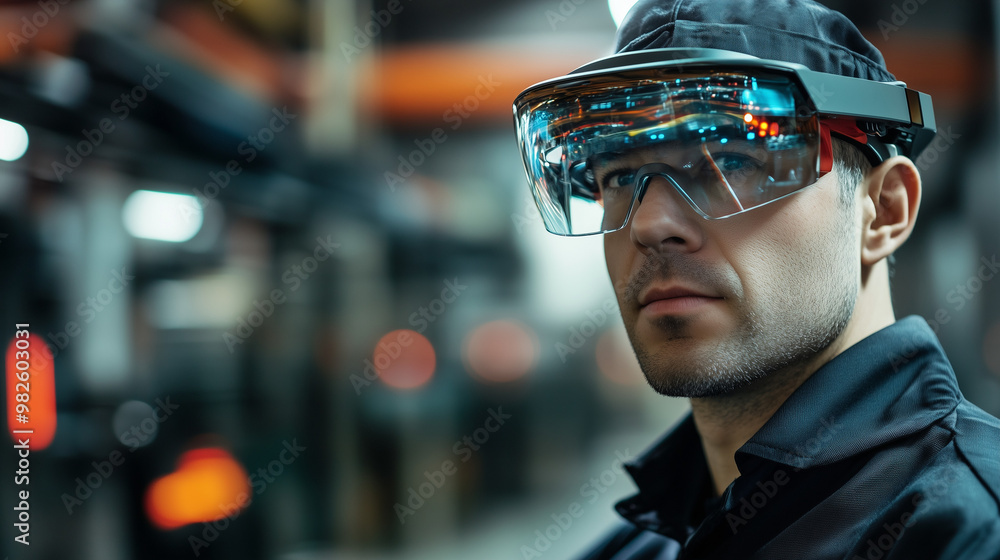 Wearable AR devices boosting factory worker productivity by providing real-time data and interactive visual instructions. These augmented reality systems assist in streamlining complex tasks, improvin Wearable AR devices boosting factory worker productivity by providing real-time data and interactive visual instructions. These augmented reality systems assist in streamlining complex tasks, improvin