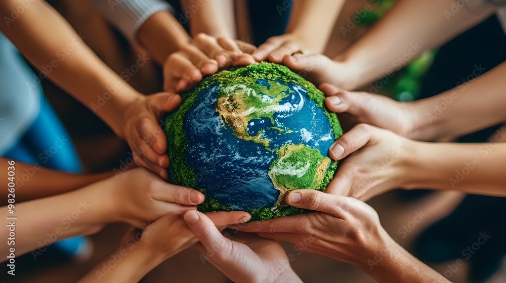 Hands Holding Earth Globe for Environmental Conservation and Sustainability Hands Holding Earth Globe for Environmental Conservation and Sustainability