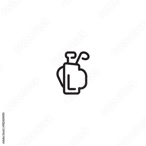 Golf Kit vector outline icon. ingle high quality outline symbol of sport for web design or mobile app. Thin line signs of golf for design logo, visit card, etc. Editable icon.