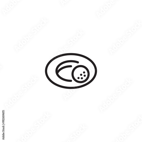 Mini Golf Ball Outline Icon. Editable icon.