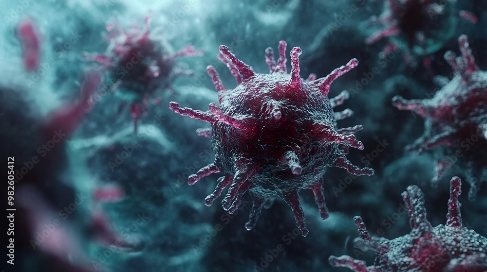 Microscopic View of a Virus - Science Illustration Microscopic View of a Virus - Science Illustration