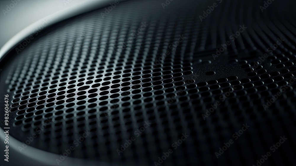 A close-up of a car speaker grille with a smooth, black finish. The surrounding space is uncluttered, offering plenty of room for copy to be added. A close-up of a car speaker grille with a smooth, black finish. The surrounding space is uncluttered, offering plenty of room for copy to be added.
