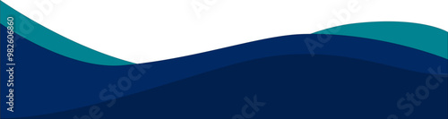 Blue wavy business header and footer
