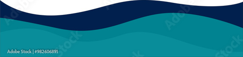Blue wavy business header and footer