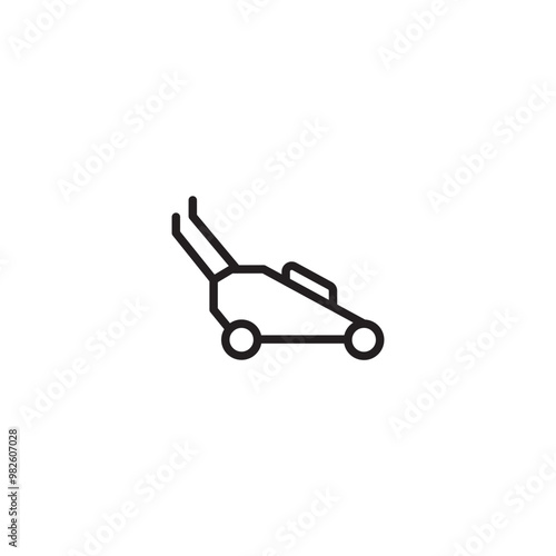 Lawn mowers icon, lawn mower icon, various types of tractor machine, gardening grass-cutter. Lawn mower machine. Editable icon.