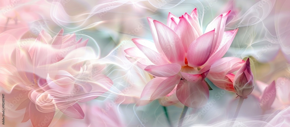 Beautiful Pink Lotus Flower Nature Art Abstract Blur On White Background Beautiful Pink Lotus Flower Nature Art Abstract Blur On White Background