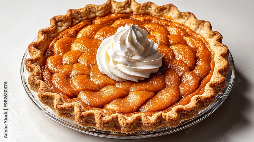 A beautifully baked pumpkin pie with whipped cream, perfect for Thanksgiving and Halloween celebrations. Ideal for recipes, menus, and festive branding, with copy space. A beautifully baked pumpkin pie with whipped cream, perfect for Thanksgiving and Halloween celebrations. Ideal for recipes, menus, and festive branding, with copy space.