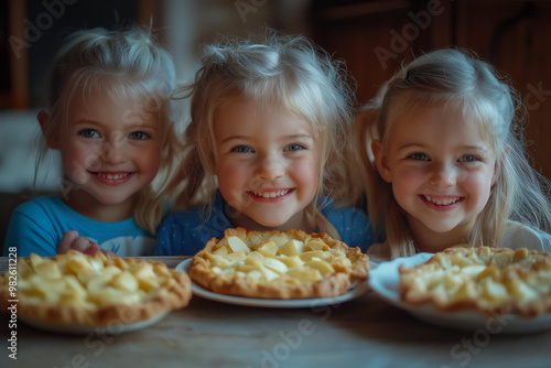 Family Eating Apple Pie