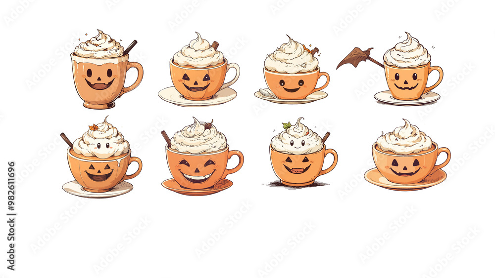 Pumpkin Spice Delight: Halloween-Themed Latte Collection Pumpkin Spice Delight: Halloween-Themed Latte Collection