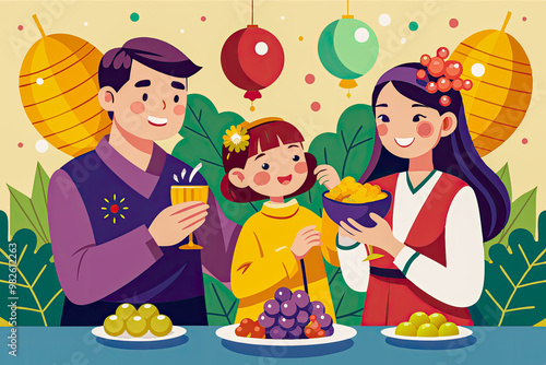 happy family celebrating birthday