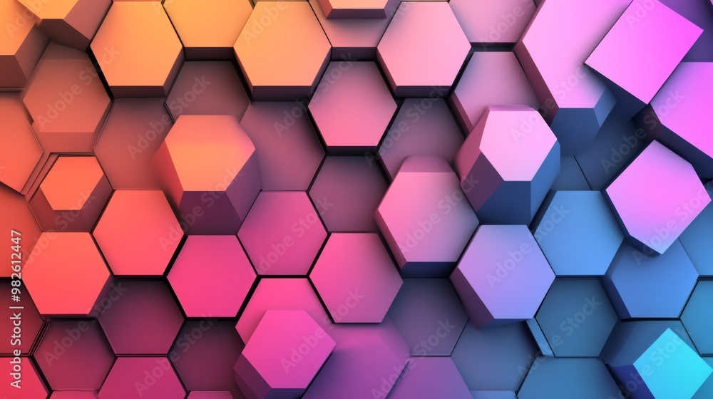 Colorful Hexagonal Pattern Background Design Colorful Hexagonal Pattern Background Design