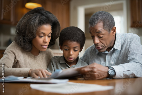 Family Paying Bills