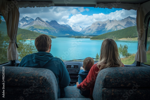 Family Traveling Inside A C...