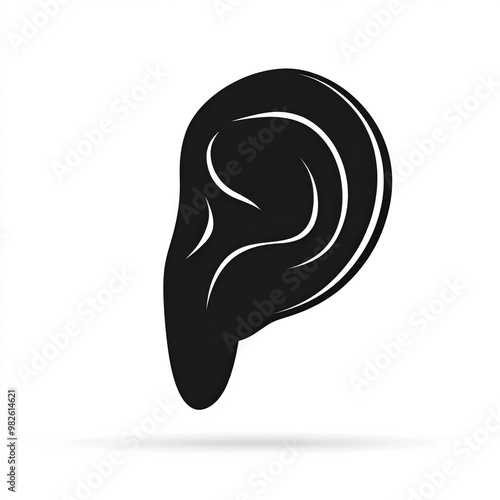 Human Ear Silhouette, Illus...