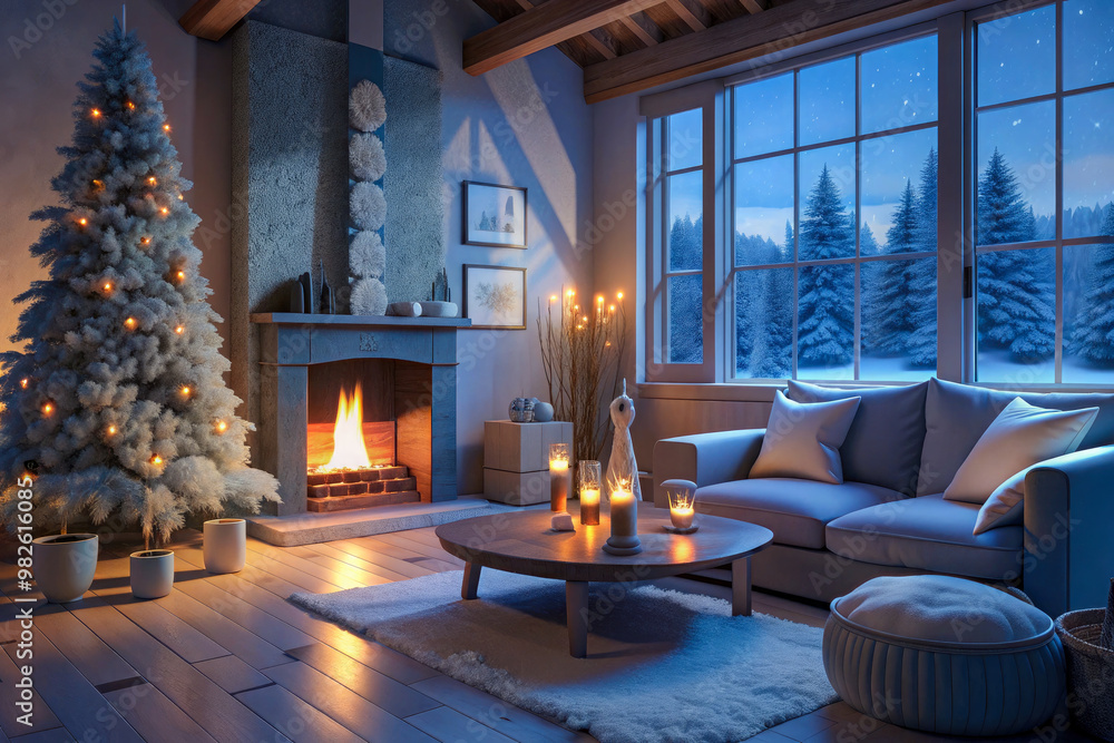 Obraz premium christmas tree in front of the church