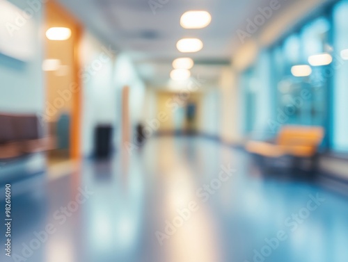 blured photo of a hospital room hall interior