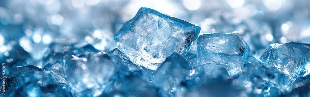 Detailed Close-Up of Sparkling Ice Crystals in Perfect Illumination Detailed Close-Up of Sparkling Ice Crystals in Perfect Illumination