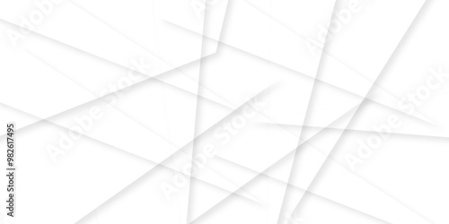 Abstract background with liens and triangles shape on white background. White and grey geometric overlapping rectangle pattern Geometric background soft shadows as patten ..White polygon textured .