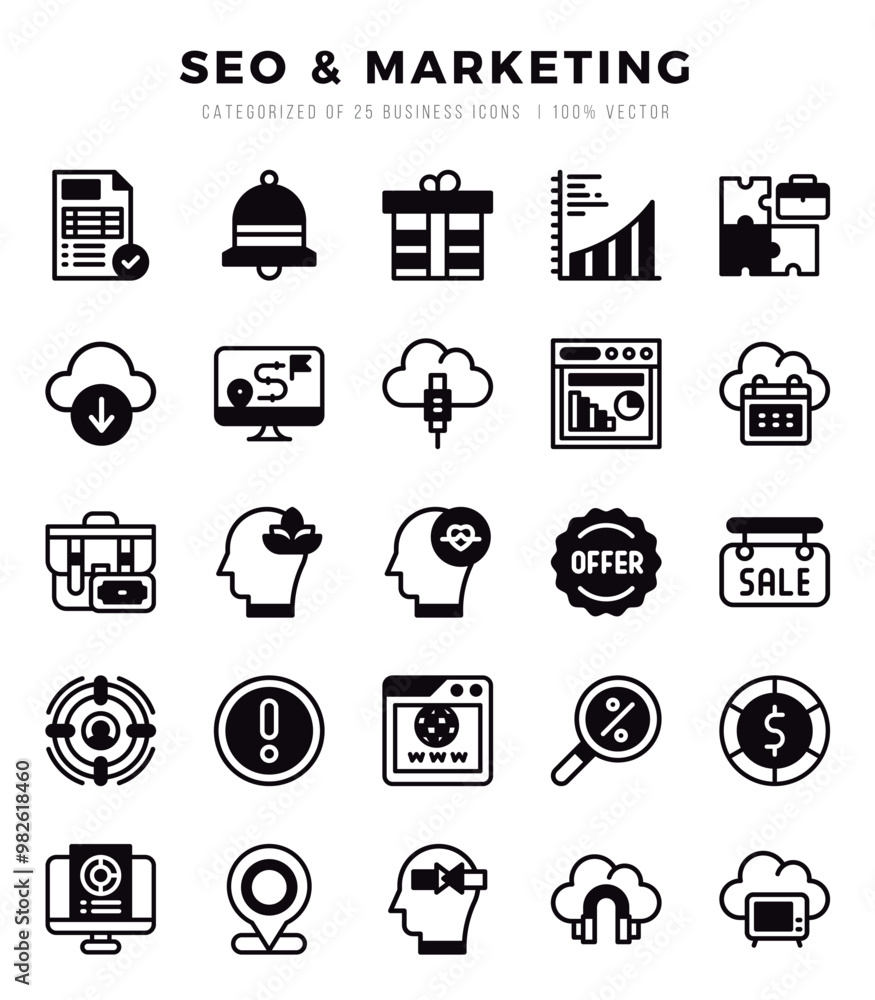 SEO & Marketing icons set for website and mobile site and apps. SEO & Marketing icons set for website and mobile site and apps.
