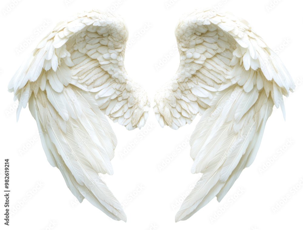 PNG Elegant white angel wings decor PNG Elegant white angel wings decor