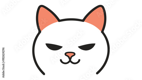 cute cool cat face sign illustration